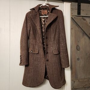 Classic Herringbone Dress Coat